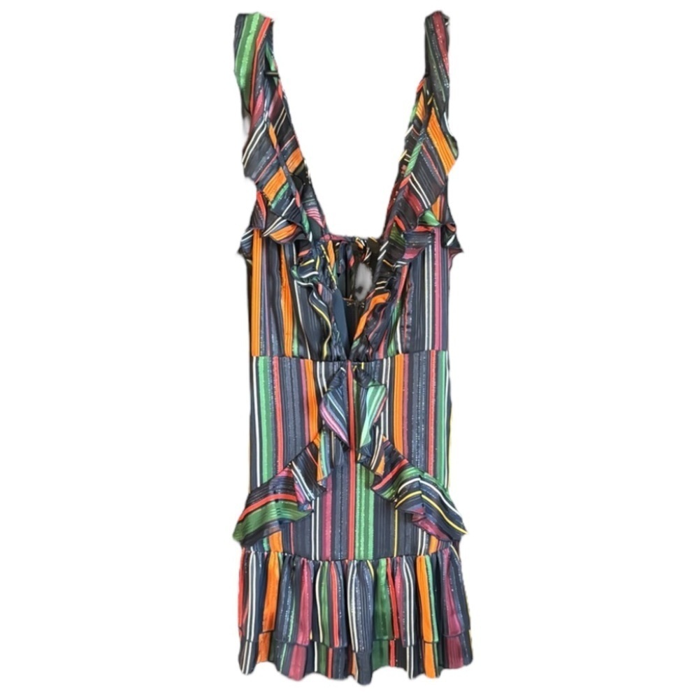 KARLIE ruffle colorful dress Large
